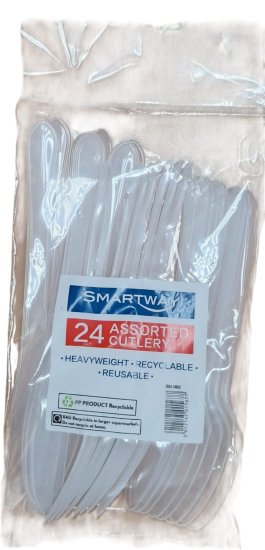 (image for) SMARTWAY PLASTIC CUTLERY ASSORTED - 24S