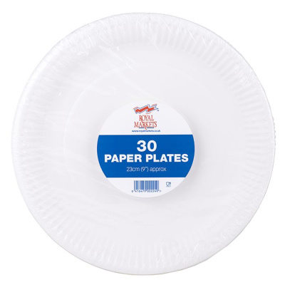 (image for) Royal Markets White Paper Plates 30S- 9\"\"