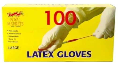 (image for) Royal Markets Latex Disposable Gloves- Medium