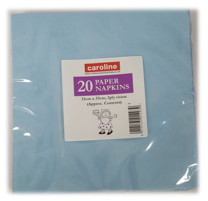 (image for) Caroline 2ply Light Blue Napkins 20S- 33CM