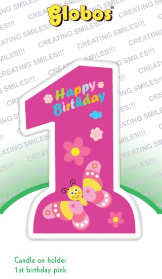 (image for) B/DAY CANDLE '1' PINK