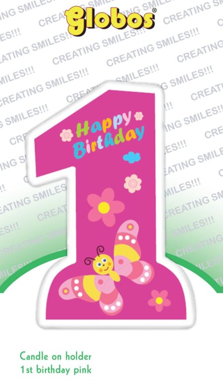 (image for) B/DAY CANDLE \'1\' PINK