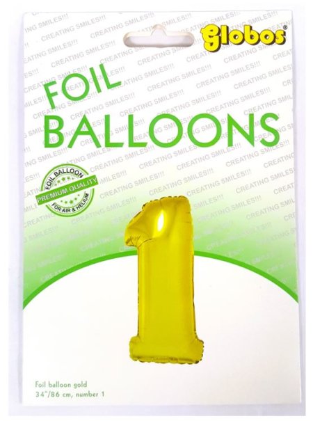 (image for) GLOBOS FOIL BALLOON AGE 1 GOLD