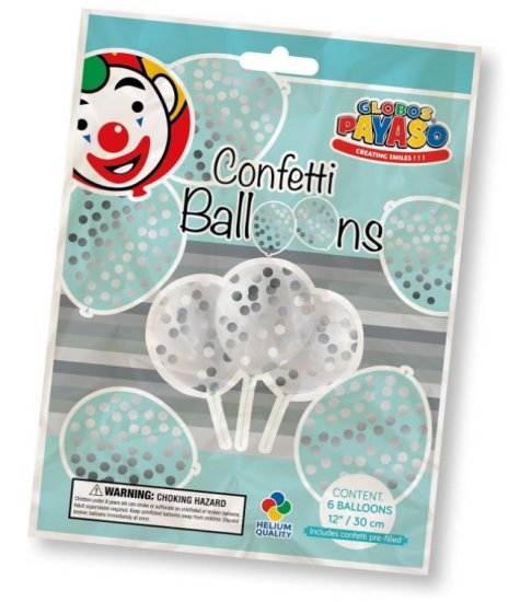 (image for) GLOBOS BALLOON CONFETTI SILVER