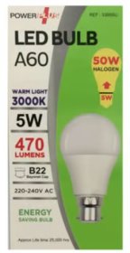 (image for) POWER PLUS LED BULB WARM LIGHT A60 B22 470LUMENS - 5W
