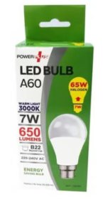 (image for) POWER PLUS LED BULB DAY LIGHT A60 B22 650LUMENS - 7W