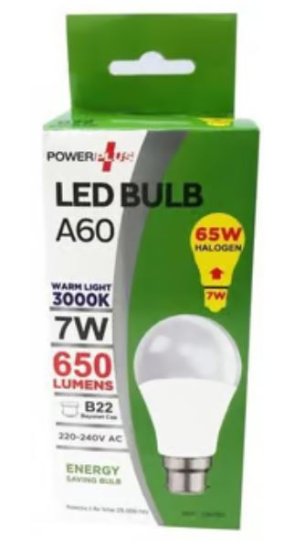 (image for) POWER PLUS LED BULB DAY LIGHT A60 B22 650LUMENS - 7W