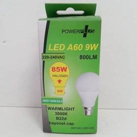 (image for) POWER PLUS LED B22/BC A60 WARM LIGHT - 9W=85W