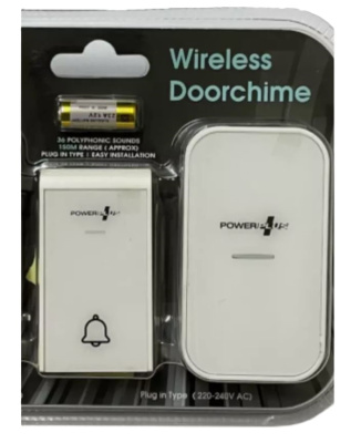 (image for) POWER PLUS WIRELEDD DOORCHIME - PLUG IN TYPE - WHITE - 220V