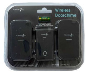 (image for) POWER PLUS WIRELESS DOORCHIME - PLUG IN TYPE - BLACK - TWIN PACK - 220V