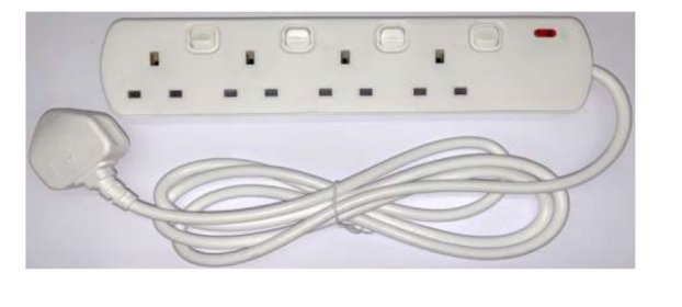 (image for) POWER PLUS 4 WAY EXTENSION LEAD WITH NEON INDICATOR - 2M