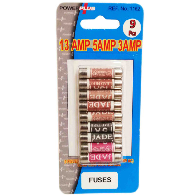 (image for) POWER PLUS FUSES ASSORTED 9PCS - 13AMP/5AMP/3AMP