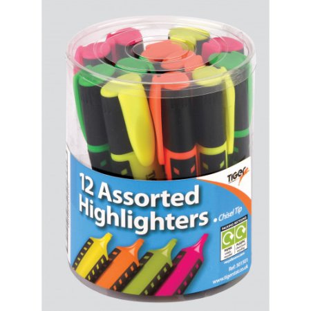 (image for) Tiger Highlighters In Tub Assorted- STD