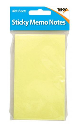 (image for) Tiger Yellow Sticky Memo Notes 100S- 12X7CM