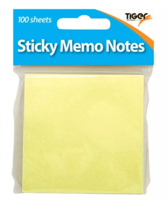 (image for) Tiger Yellow Sticky Memo Notes 100S - 7X7CM