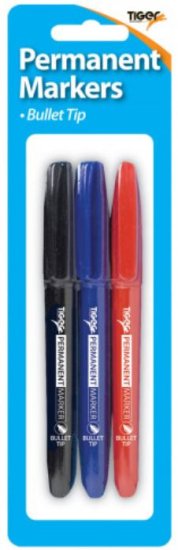 (image for) TIGER PERMANENT MARKERS BULLET - 3PACK