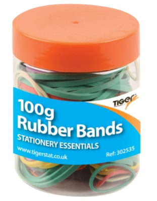 (image for) TIGER RUBBER BANDS COLOUR BOX - 100G