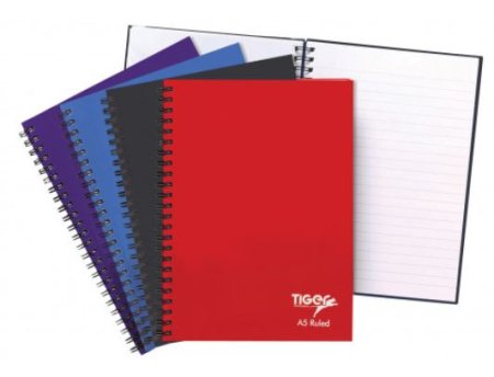 (image for) Tiger A5 Twin Wire Ruled Notebook Assorted 80Sheets- A5