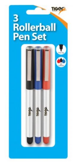(image for) Tiger Rollerball pen set Assorted- 3S