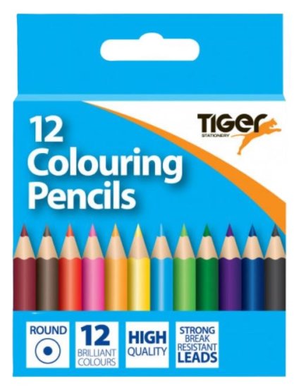 (image for) TIGER COLOURING PENCILS - 12S