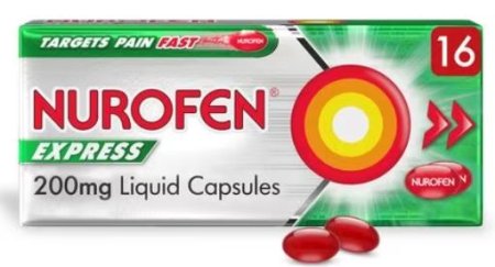 (image for) NUROFEN EXPRESS LIQUID CAPSULES 16S - 200MG