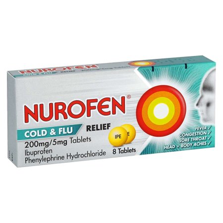 (image for) NUROFEN TABLETS COLD & FLU 8S - 200MG