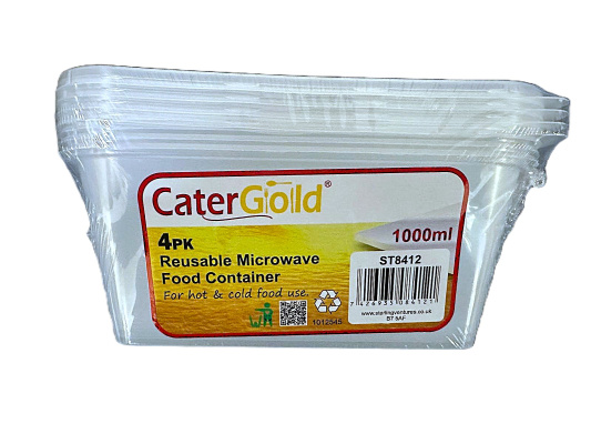 (image for) CATERGOLD MICROWAVE FOOD CONTAINER+LID 4S - 1000ML