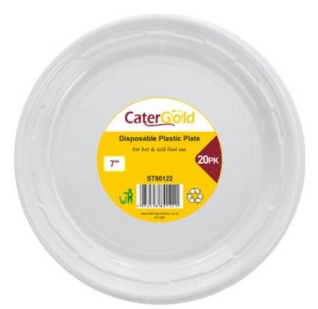 (image for) CATERGOLD RECYCLABLE PLASTIC PLATES 20S - 7\"\"