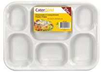 (image for) CATERGOLD PLASTIC PLATES 6COMPARTMENTS 25S