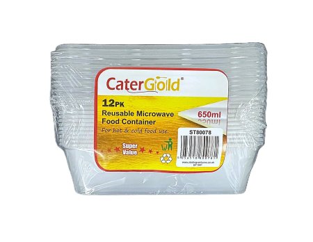 (image for) CATERGOLD MICROWAVE FOOD CONTAINER+LID 12S - 650ML