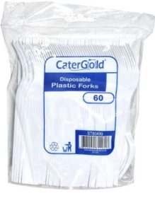(image for) CATERGOLD REUSABLE PLASTIC FORKS- 60S