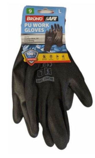 (image for) WORKING PU GLOVES BLACK SIZE9