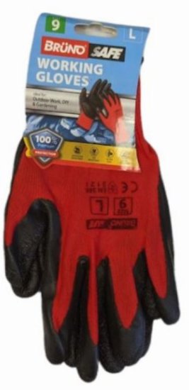 (image for) WORKING GLOVES RED/BLK SIZE9