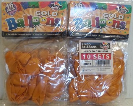 (image for) BINGO BALLOONS GOLD 10\"