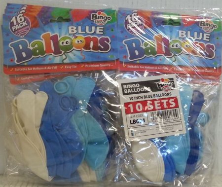 (image for) BINGO BALLOONS BLUE 10\"