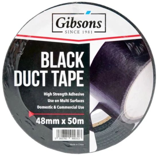 (image for) GIBSONS BLACK DUCT TAPE 50M