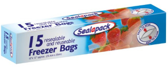 (image for) SEALAPACK FREEZER BAGS 15S -10X12""