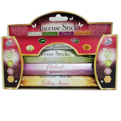 (image for) PAN AROMA INCENSE STICKS ASSORTED 4PK - 4X15S