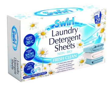 (image for) SWIRL LAUNDRY DETERGENT SHEETS FRESH CLEAN 20S