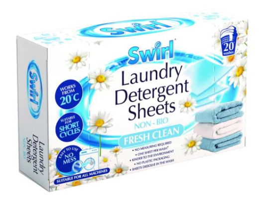 (image for) SWIRL LAUNDRY DETERGENT SHEETS FRESH CLEAN 20S