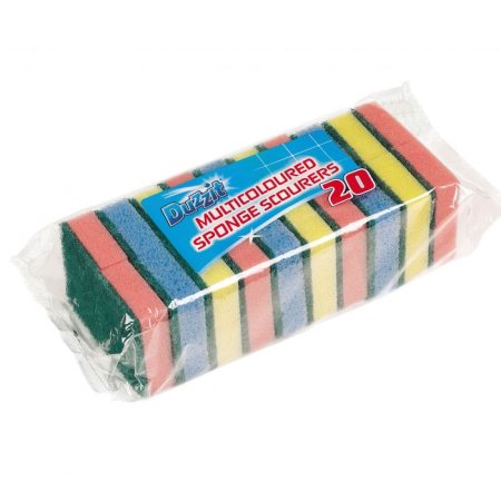 (image for) DUZZIT SCOURER MULTICOLOURED SPONGE 20S