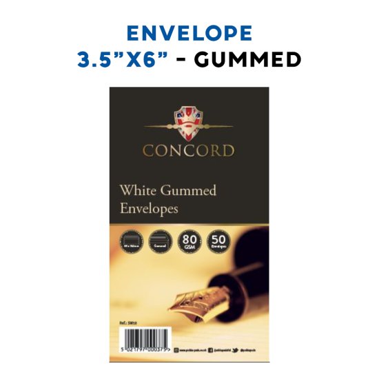 (image for) PUKKA ENVELOPE WHITE GUMMED 50S - 3.5X6""