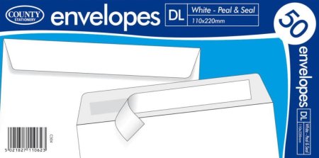 (image for) PUKKA ENVELOPE WHITE PEAL AND SEAL 50S - DL