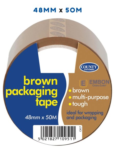(image for) COUNTY BROWN PARCEL TAPE - 50MX48MM