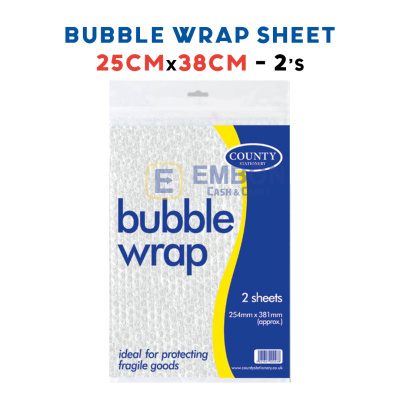 (image for) COUNTY BUBBLE WRAP SHEET 2S - 25X38CM