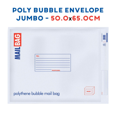(image for) COUNTY POLY BUBBLE MAIL BAG WHITE - JUMBO 50X65CM