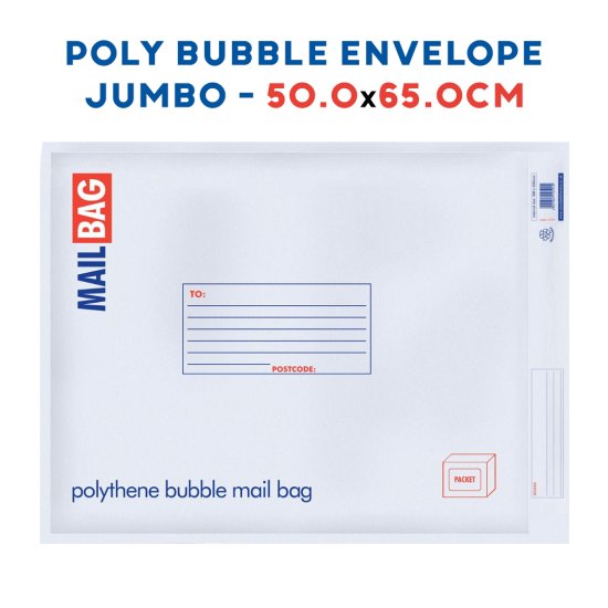 (image for) COUNTY POLY BUBBLE MAIL BAG WHITE - JUMBO 50X65CM