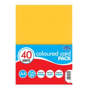 (image for) COUNTY A4 COLOURED CARD 40S
