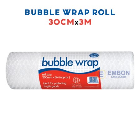 (image for) COUNTY BUBBLE WRAP ROLL - 30CMX3M
