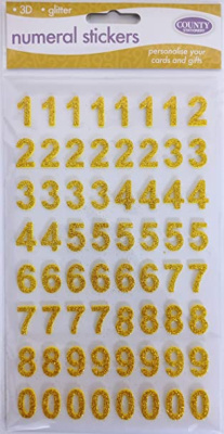 (image for) COUNTY GOLD NUMERICAL STICKERS